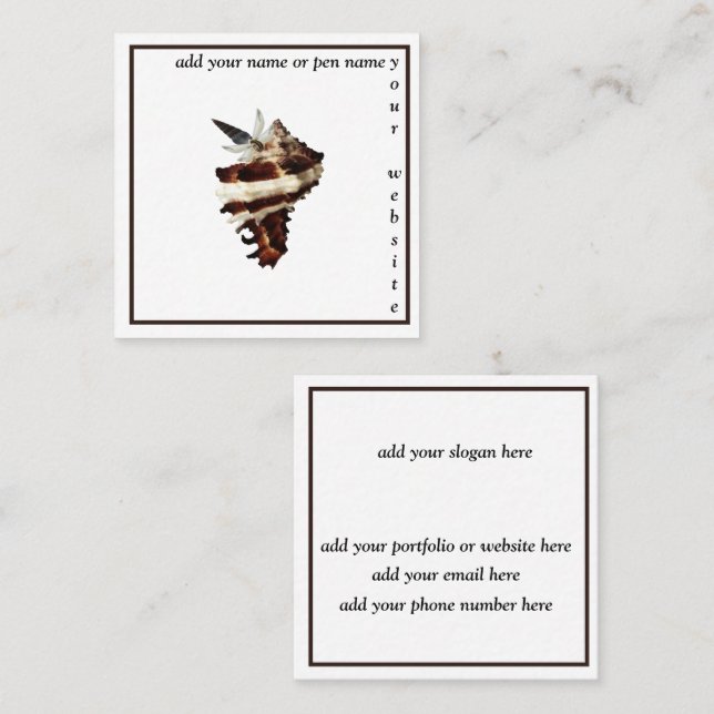 Minimalist aesthetic book author freelance writer square business card (Front/Back)