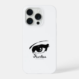 Minimalist Aesthetic Eye Line Art Fearless Quote iPhone 15 Pro Case