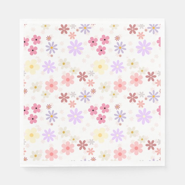 Minimalist Aesthetic Flower patterned Napkin (Front)