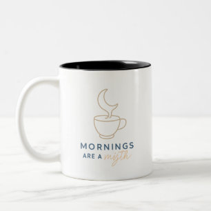 Minimalist Aesthetic  – Quirky Morning Humour Gift Two-Tone Coffee Mug