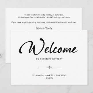 Minimalist Airbnb Welcome Vacation Rental Postcard