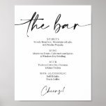 Minimalist Alcohol Bar List Sign Poster Wedding<br><div class="desc">A minimalist designed bar sign to display your alcohol drinks list on your bar at your wedding.</div>