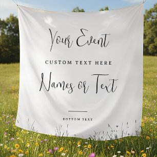 Minimalist All Events Banner, Custom Name & Text Tapestry