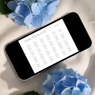 Minimalist Alphabet Wedding Seating Chart Poster