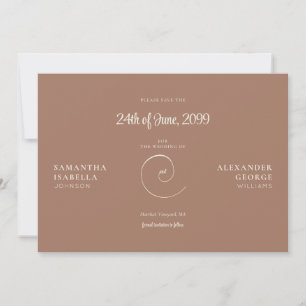 Minimalist Ampersand Mocha Mousse Timeless Wedding Save The Date