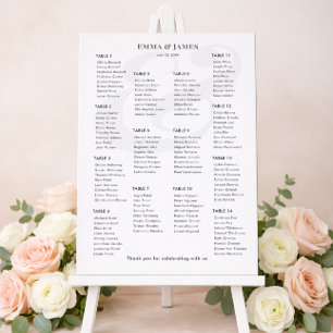 Minimalist Ampersand Wedding 14 Seating Chart