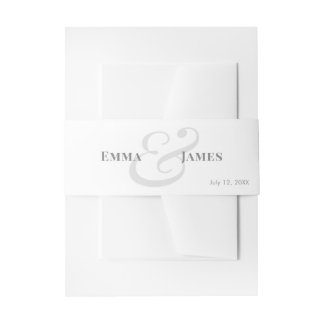 Minimalist Ampersand Wedding | Names & Monogram Invitation Belly Band