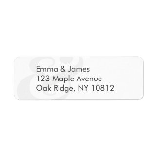 Minimalist Ampersand Wedding | Return Address Return Address Label
