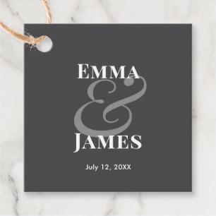 Minimalist Ampersand Wedding Reverse Custom Favour Tags