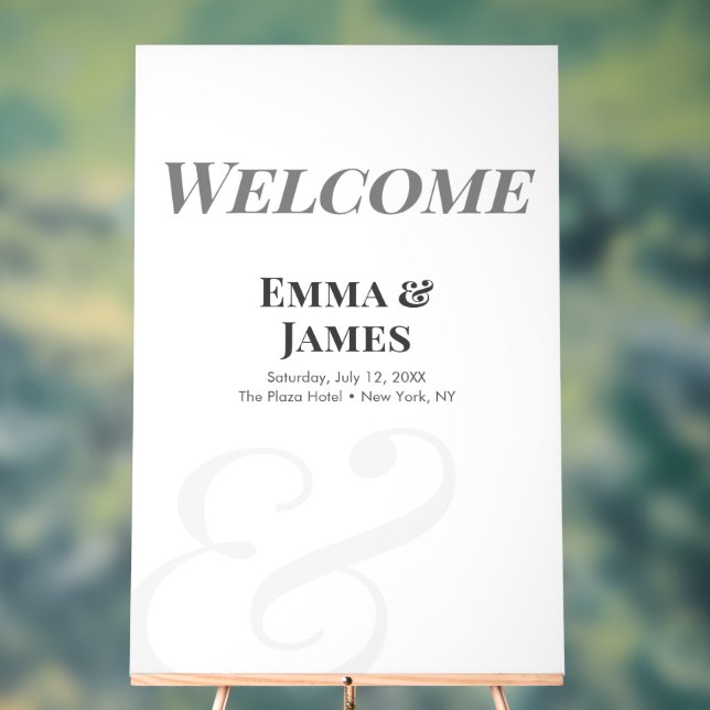 Minimalist Ampersand Wedding | Welcome Sign (Neutral)