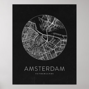 Minimalist Amsterdam City Map Poster