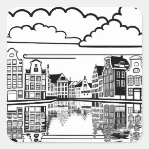 Minimalist Amsterdam Square Sticker