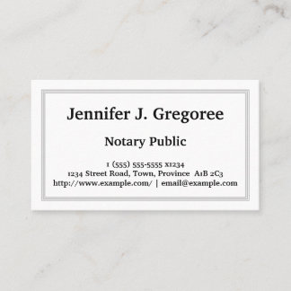 Minimalist and Basic Notary Public Business Card