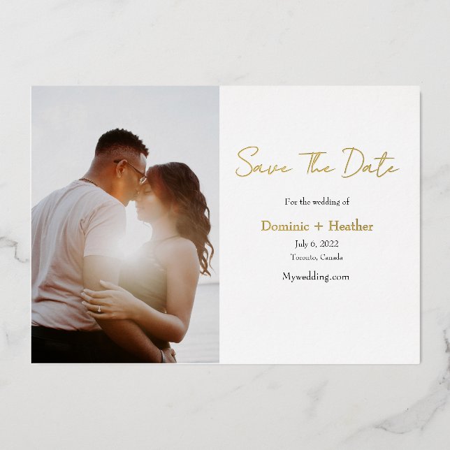 Minimalist and chic photo save the date (Front)