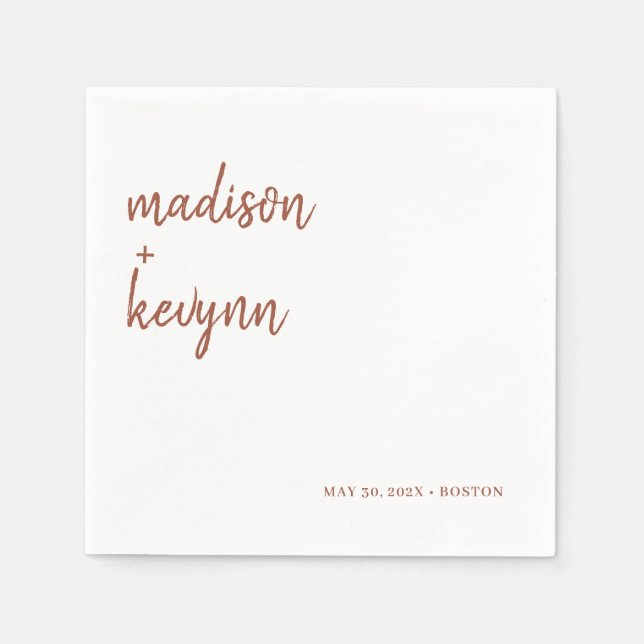  Minimalist and Chic Terracotta | Wedding Napkins (Front)