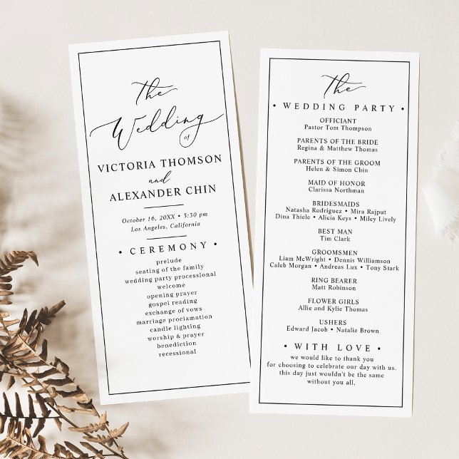 Minimalist and Chic Wedding Programs   (Creator Uploaded)