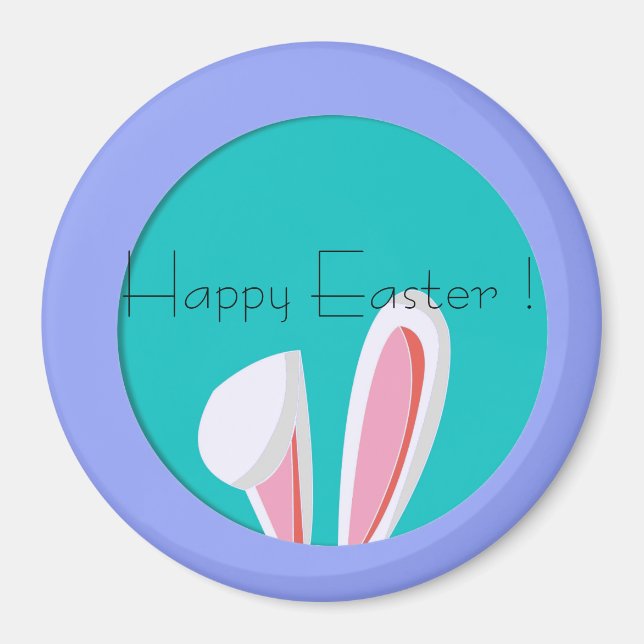 Minimalist and cute Easter Classic Round  Magnet (Front)