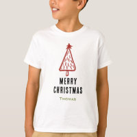 Minimalist and Cute Red Christmas Tree Family