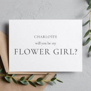 Minimalist And Elegant Flower Girl Proposal Card