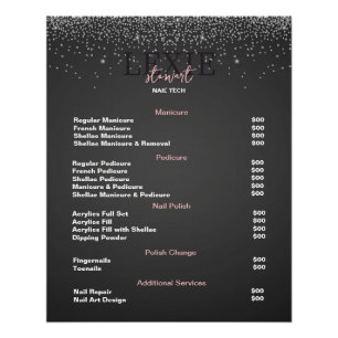 Minimalist and Elegant Nail Tech Price List Poster