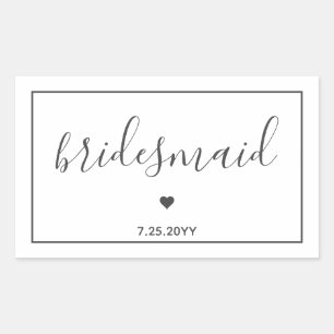 Minimalist and Elegant Will you be my bridesmaid Rectangular Sticker