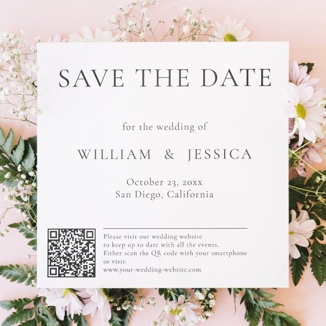 Minimalist And Elegant With QR Code Save The Date (Creator Uploaded)