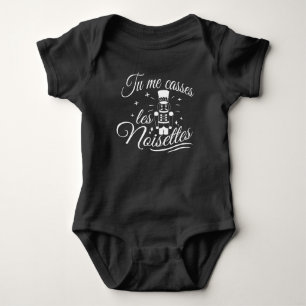 Minimalist and funny: unique hazelnut puzzle baby bodysuit
