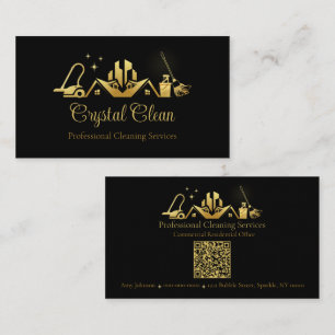 Minimalist and Modern Professional Cleaning Business Card