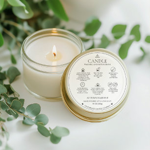 Minimalist and Modern Simple Candle Safety Label