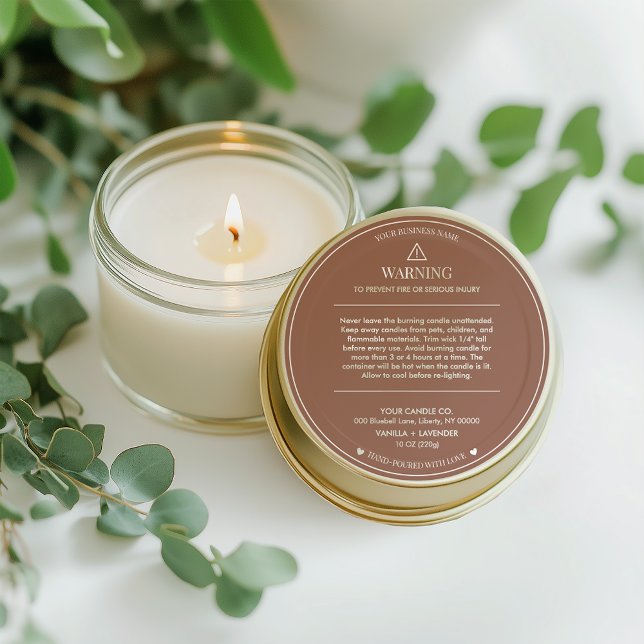 Minimalist and Modern Simple Candle Safety Label (Creator Uploaded)