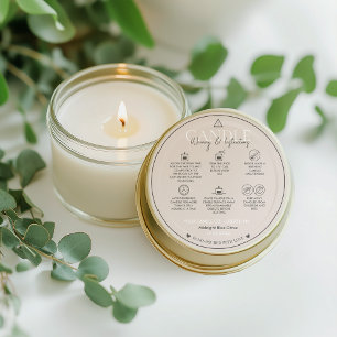 Minimalist and Modern Simple Candle Safety Label