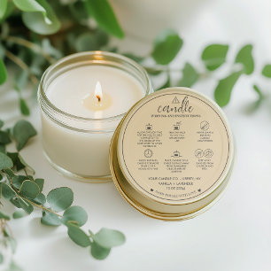 Minimalist and Modern Simple Candle Safety Label