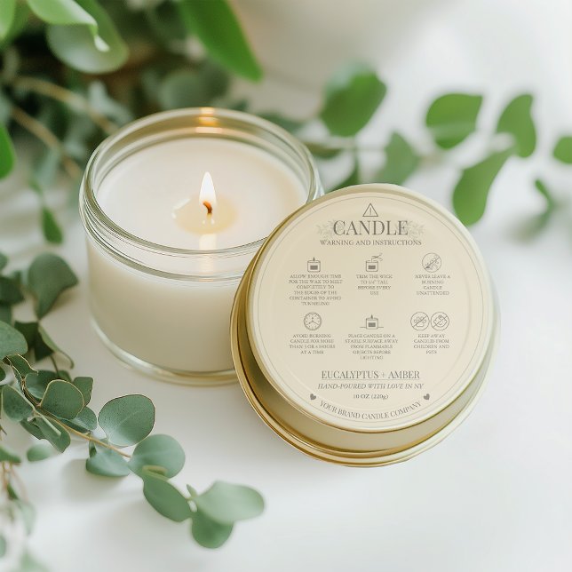 Minimalist and Modern Simple Candle Safety Label (Creator Uploaded)
