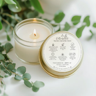 Minimalist and Modern Simple Candle Safety Label