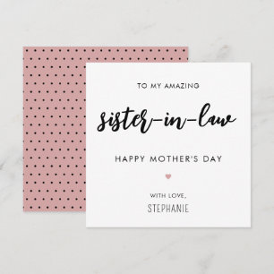 Minimalist and Modern Sister-in-Law Mother's Day Card