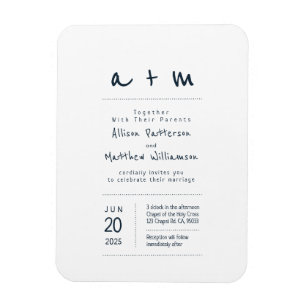 Minimalist and Modern Wedding Invitation Magnet