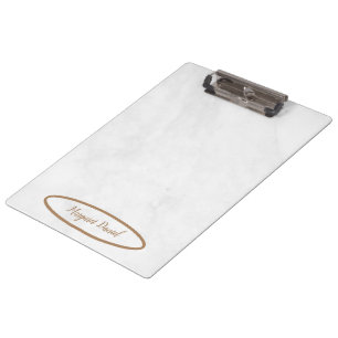 Minimalist and Organised Workspace White Marble Clipboard
