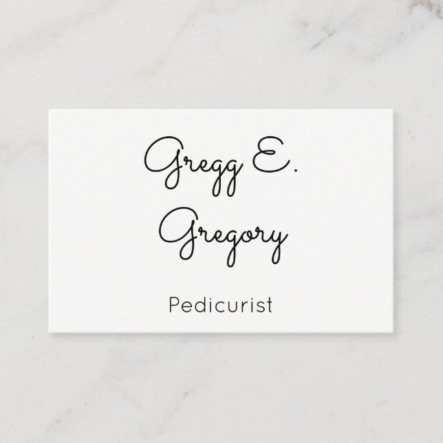 Minimalist and Plain Pedicurist Business Card (Front)