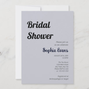 Minimalist and Simple Cloud Grey Bridal Shower Invitation