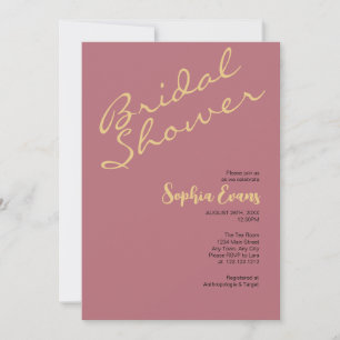 Minimalist and Simple Gold Rose Gold Bridal Shower Invitation