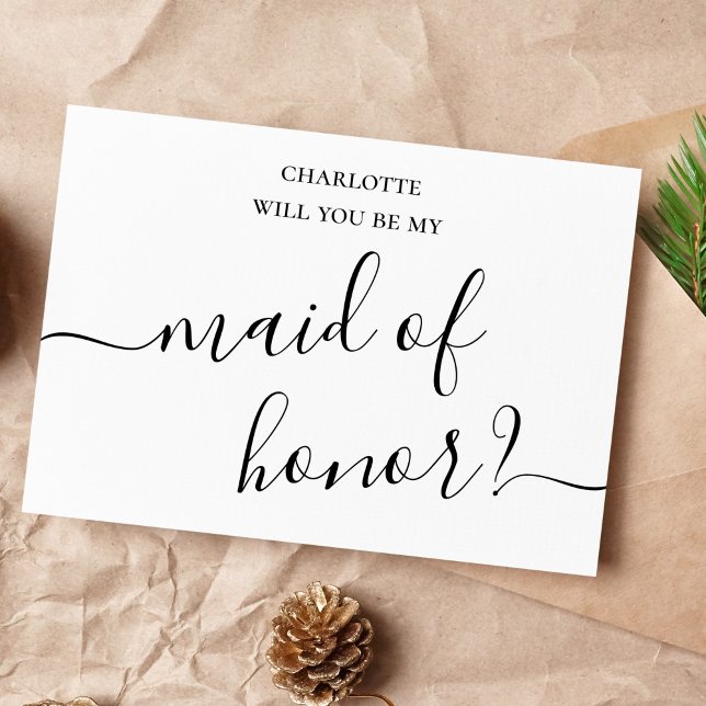 Minimalist And Simple Maid of Honour Proposal Card (Creator Uploaded)