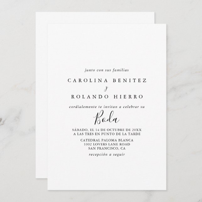 Minimalist and Simple Wedding Invitation (Front/Back)