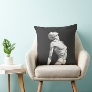 Minimalist Android Female - Modern Throw Pillow