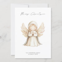Minimalist Angel Script Merry Christmas