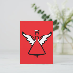 Minimalist Angel Wings & Halo Modern Graphic Sil Card