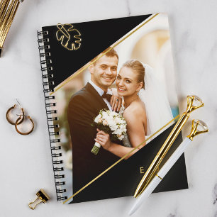 Minimalist Angle Monogrammed Custom Photo Notebook