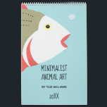 Minimalist Animal Art Pastel Bird Fox Rabbit Decor Calendar<br><div class="desc">Originally painted in pastel acrylic paints, my minimalist animal designs feature several birds including an owl and flamingo, a fox, butterfly, turtle, fish and bunny rabbit or hare. The full-page artwork will enliven any space at home or in an office. Perfect for any animal or nature lover. The soft colours...</div>