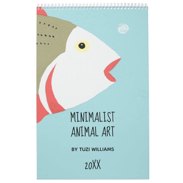 Minimalist Animal Art Pastel Bird Fox Rabbit Decor Calendar (Cover)