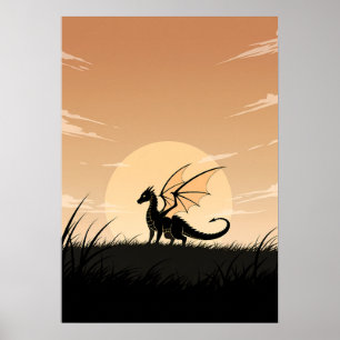 Minimalist Anime Dragon Poster