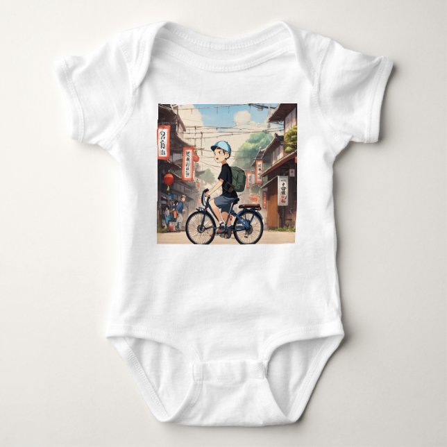 Minimalist Anime-Inspired Baby Gift Baby Bodysuit (Front)